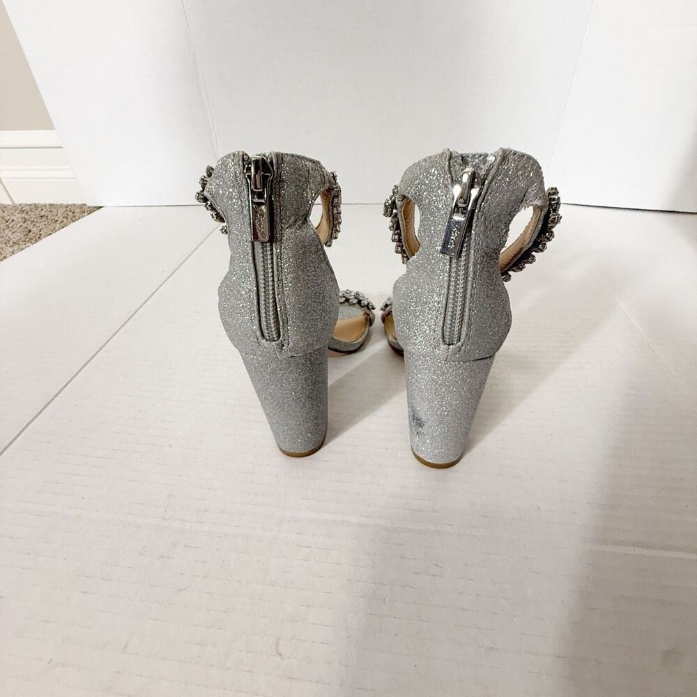 Jewel Badgley Mischka Women's Mayra Rhinestone Silver Evening Sandals Size 6 - Picture 4 of 9